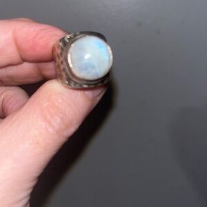 Hammered Sterling Silver Moonstone Ring